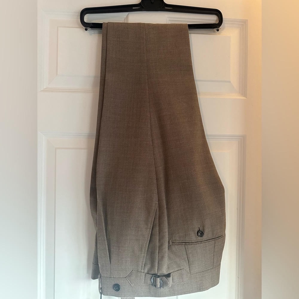 Spier & Mackay Taupe Hopsack High Rise Trousers, Size 30
